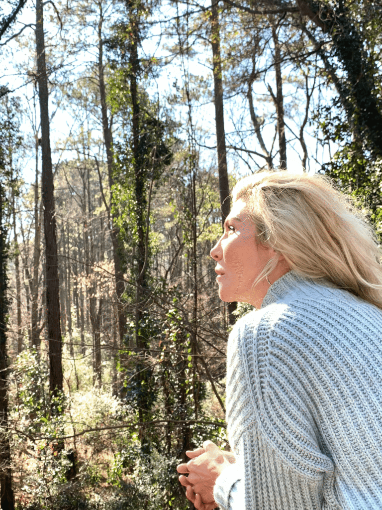 Contemplative person in nature